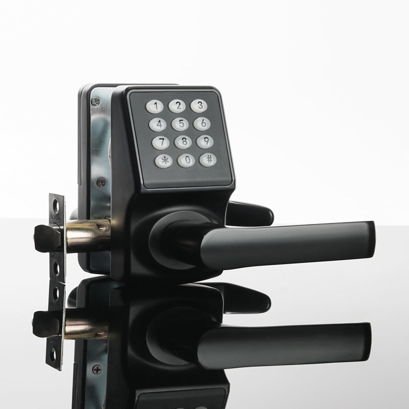 Cielsa Dawn Keypad Door Lock with Handle, Digital Door Lock with Keypad Set,Keyless Entry Door Lock with Handle-IC Card and Anti-peep Password- Easy Installation for Home, Hotel-Matte Black-2PACK Set - Image 5
